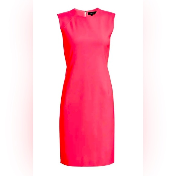 Theory Dresses & Skirts - - Theory Watermelon pink Sleeveless Power wool classic suit dress, size 8,